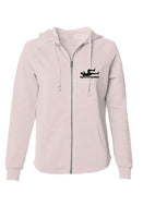 Womens Lightweight Wash Zip Hoodie blklogo